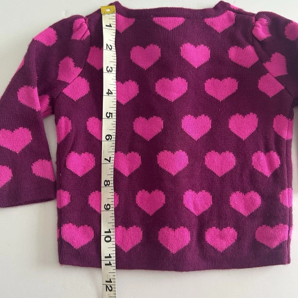 NWT Baby Girl Gymboree 6-12 Month Dark Pink Bright Pink Heart‎ Sweater Valentine
